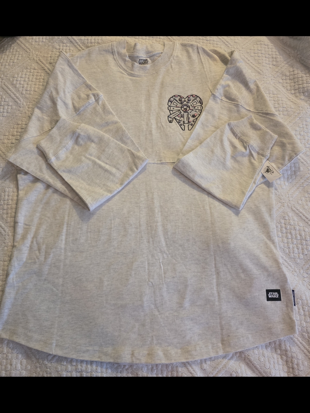Disney Star Wars Jersey Light Gray with Millennium Falcon Heart